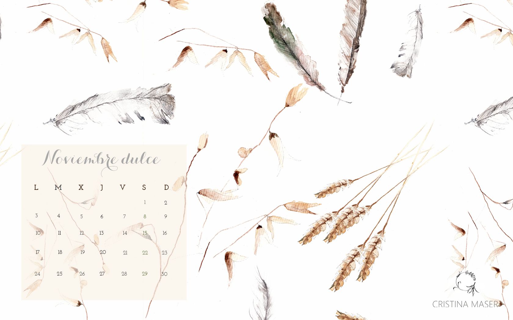 Fondo de pantalla descargable para el mes de Noviembre