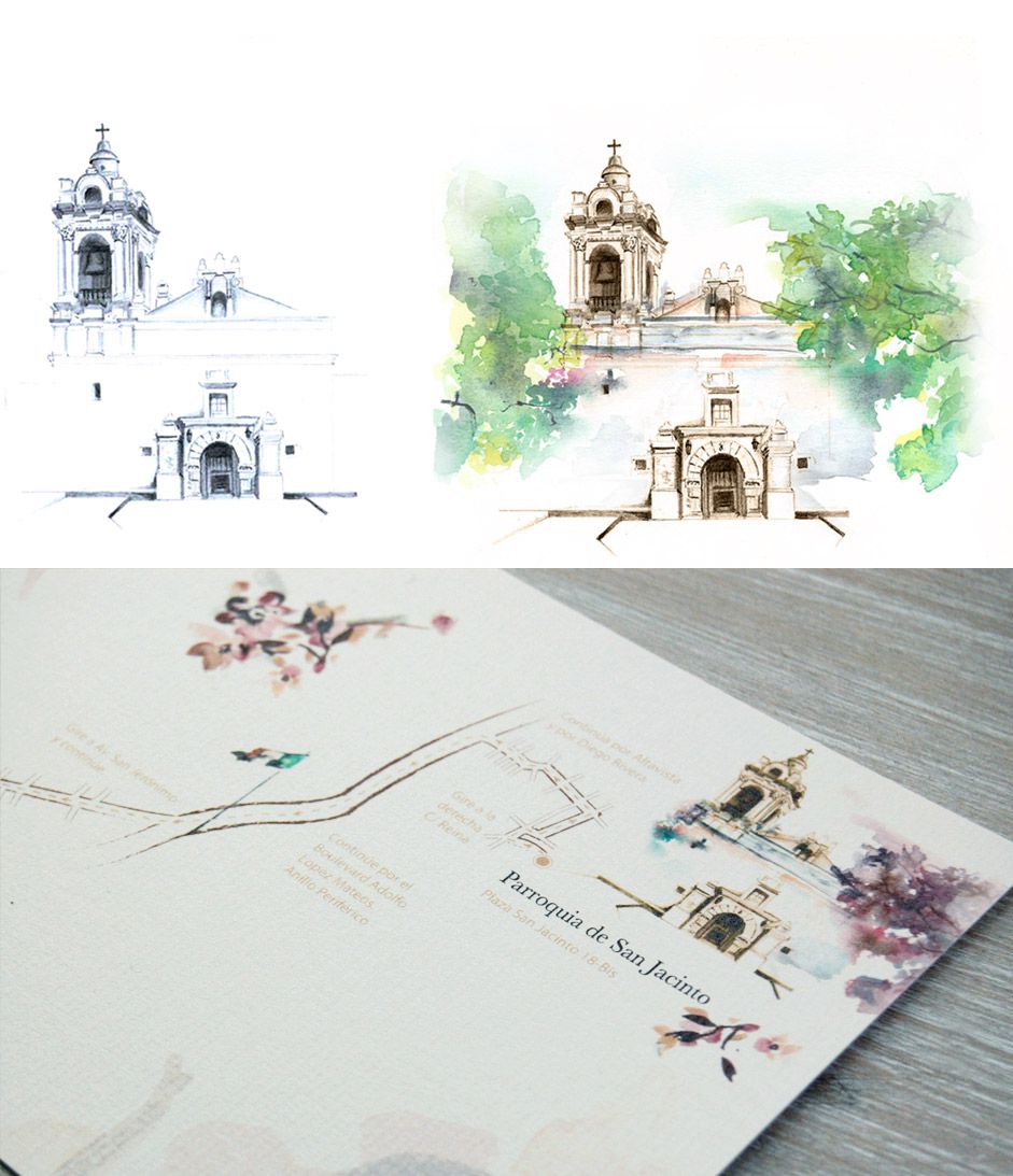 Unas invitaciones de boda con un mapa muy especial