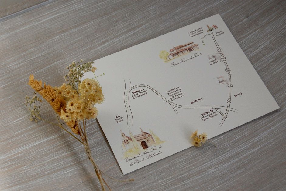 Unas invitaciones de boda con un mapa muy especial