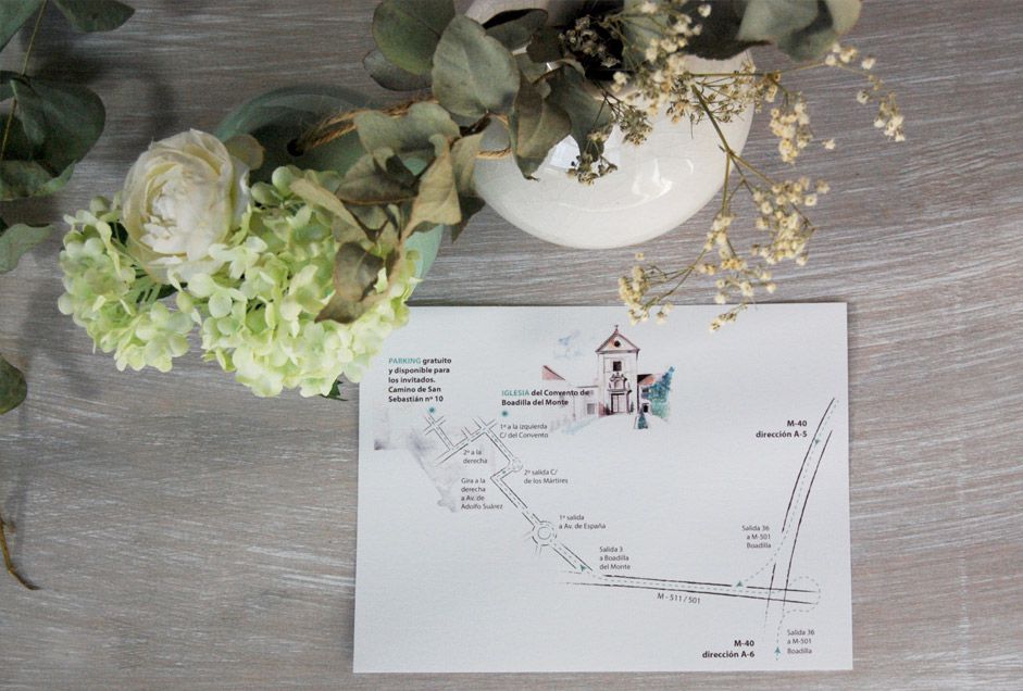Unas invitaciones de boda con un mapa muy especial