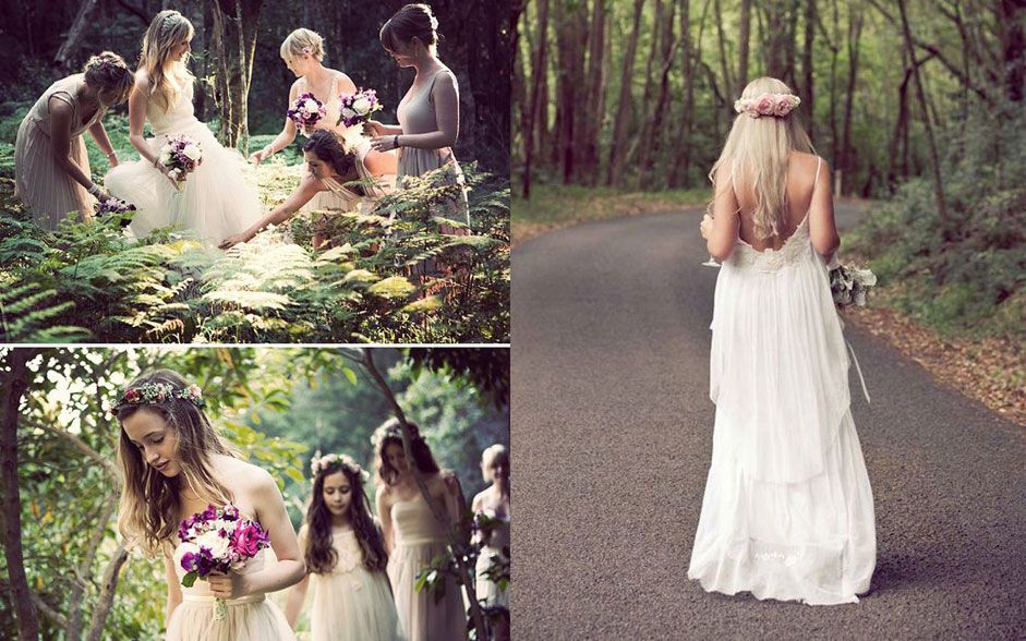 Una boda en el bosque: Novias, vestidos, fotografías