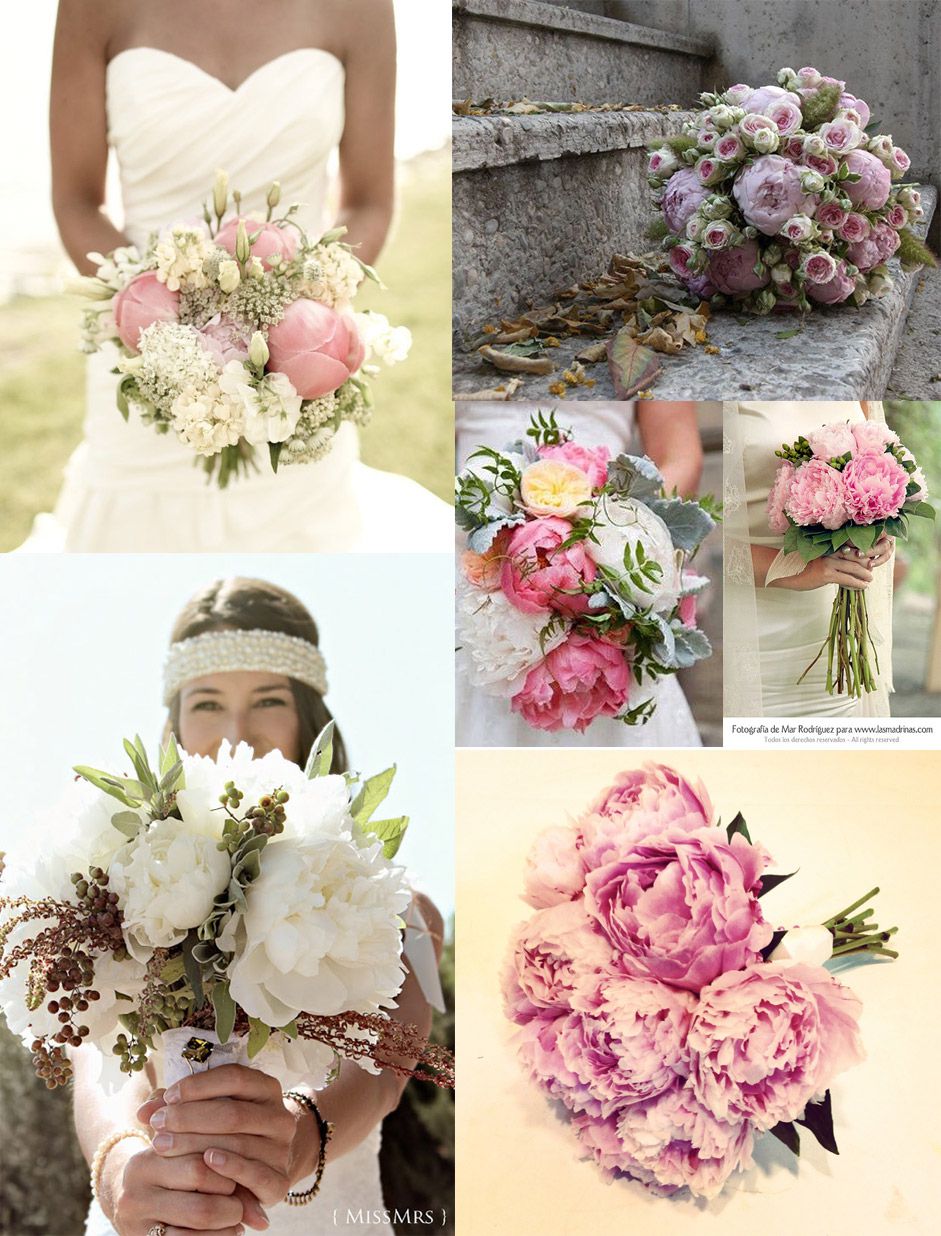 Ramos de novia con peonías