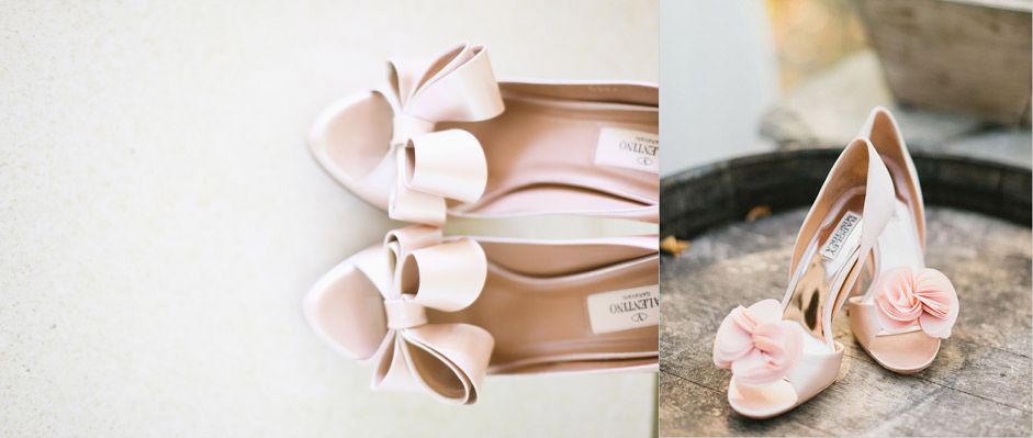 Zapatos para una boda de color de rosa