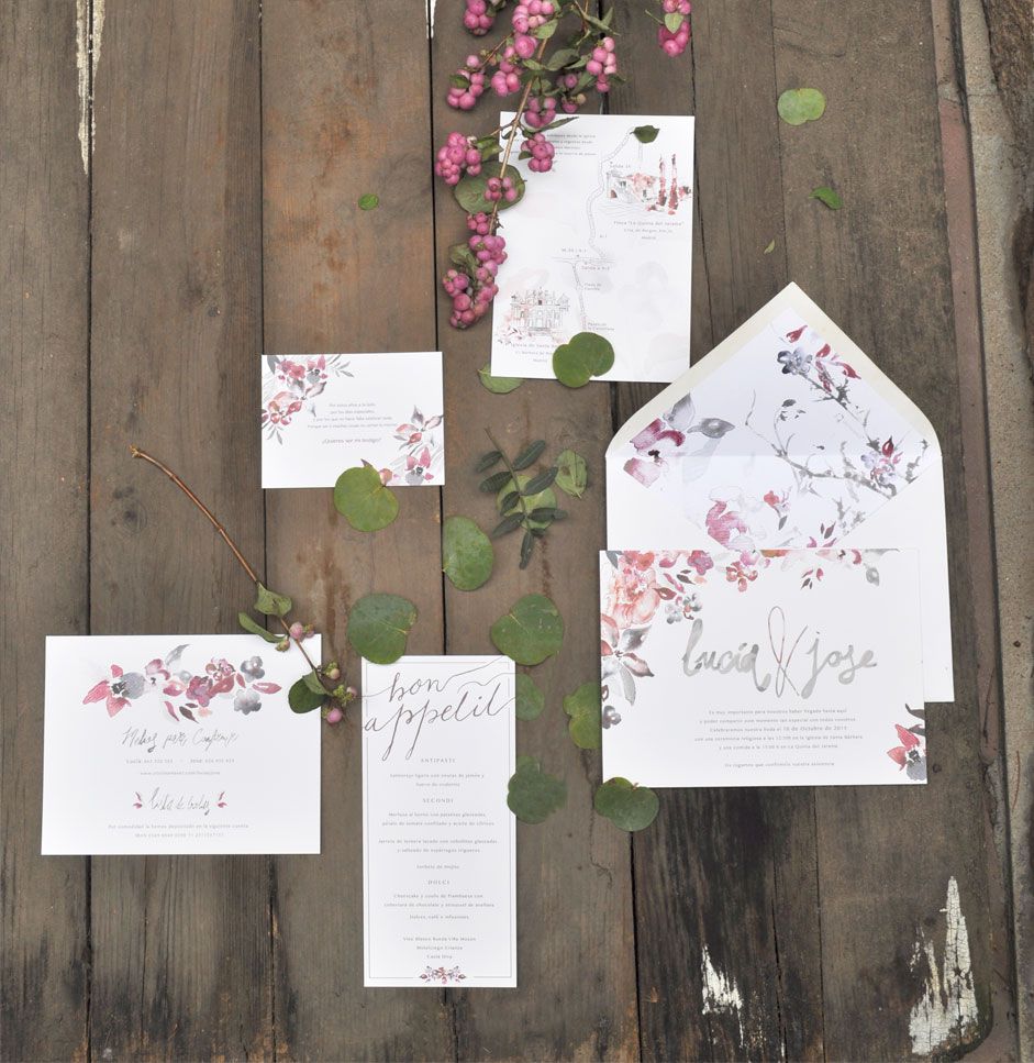 Invitaciones otoñales en acuarela