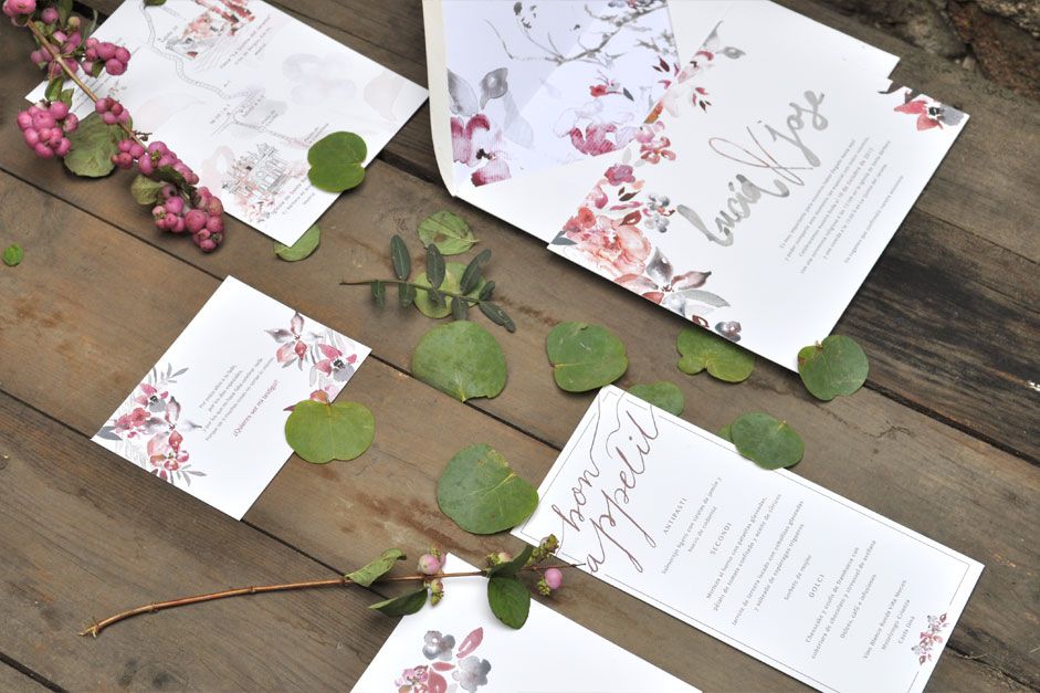 Invitaciones otoñales en acuarela